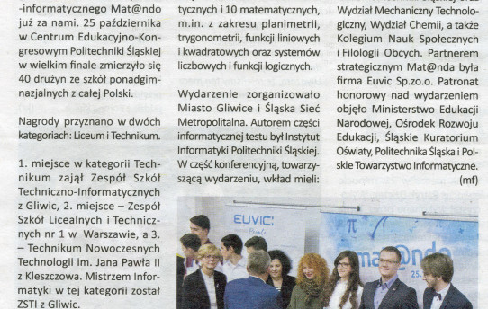 Sukces uczniów naszej szkoły w VI edycji Ogólnopolskiego Konkursu Matematycznego M@tando