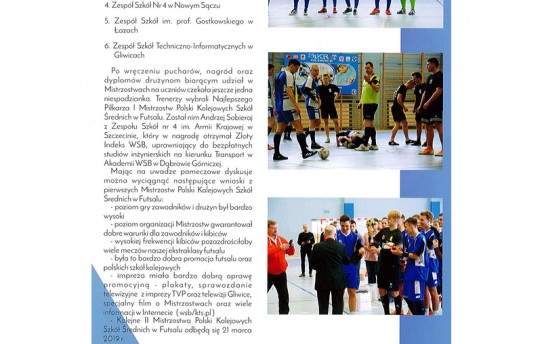 Mistrzostwa Polski Kolejowych Szkół Średnich w futsalu 2018