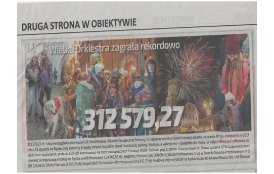 Sztab WOŚP przy ZSTI w mediach