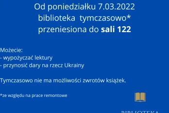 Tymczasowe przenosiny biblioteki