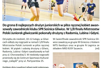 Szczypiornistki w ćwierćfinale Mistrzostw Polski Juniorek