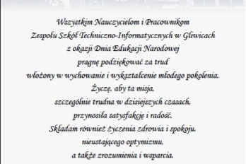 Życzenia z okazji Dnia Edukacji Narodowej