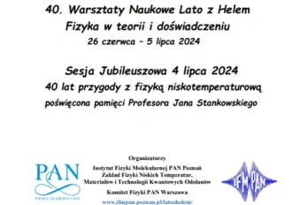 Zaproszenie na interesujące wykłady z fizyki online, które odbędą się od 27 czerwca do 3 lipca 2024 roku