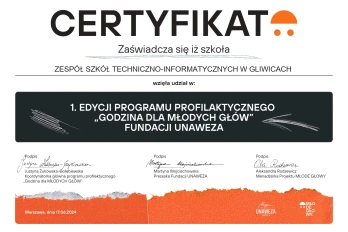 CERTYFIKAT Młode Głowy