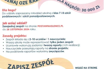 Zapraszenie do udziału w 11. edycji projektu „Postaw na słońce”