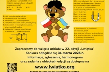 Kolejna edycja Ogólnopolskiego Konkursu Fizycznego „Lwiątko”