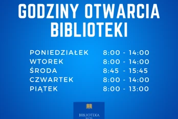Zmiana godzin otwarcia biblioteki szkolnej