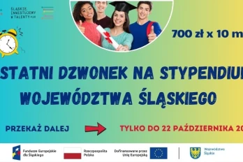 Stypendia Marszałka Województwa Śląskiego -  nabór tylko do 22 października