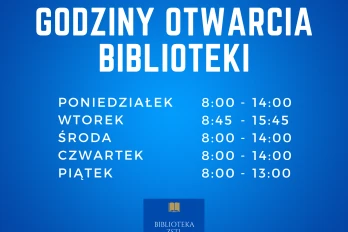 Zmiana godzin otwarcia biblioteki szkolnej