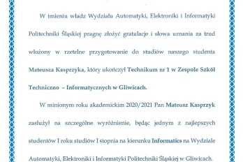 List gratulacyjny